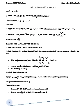 Tài liệu môn Toán - Bất đẳng thức cauchy